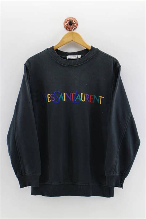 ysl black crew neck sweatshirt|saint laurent sweatshirt.